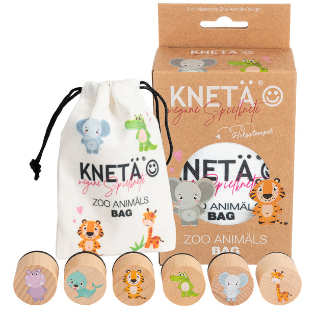 Houten stempelset met zoodierenthema, Kneta