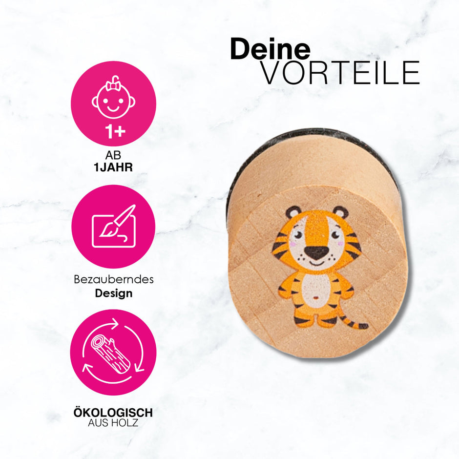 Houten stempelset, Kneta, detailfoto