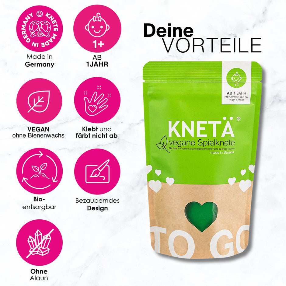 Vegan speelklei set, Kneta, detailfoto