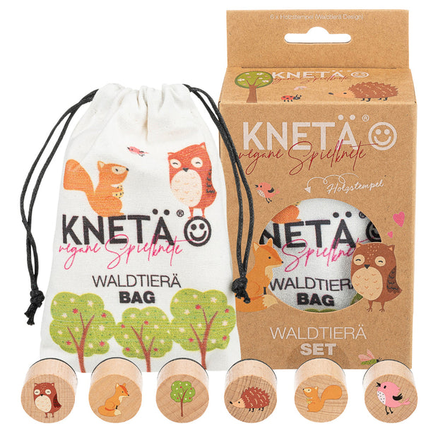 Houten stempelset met bosdierenthema, Kneta