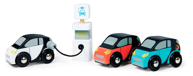 Set van drie houten eco-speelgoedauto's, Tender Leaf