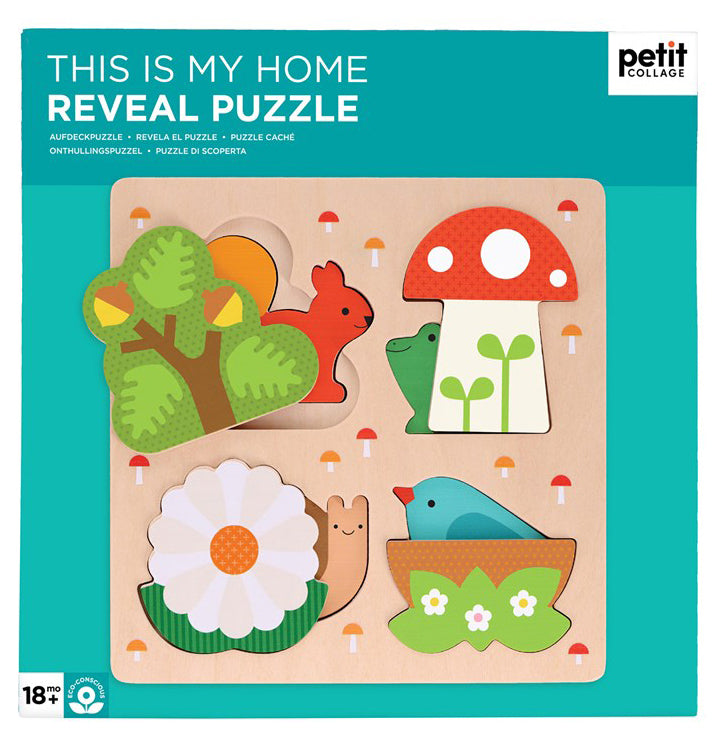 Houten puzzel, Petit Collage, verpakking