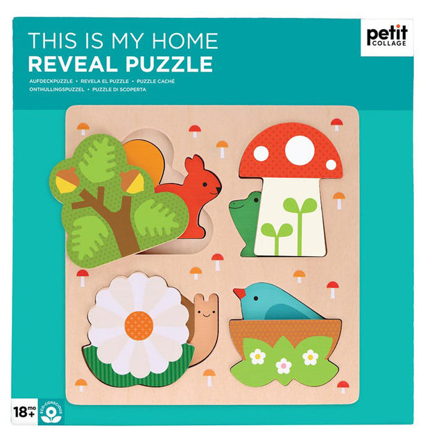 Houten puzzel, Petit Collage, verpakking