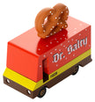 Houten speelgoedbusje met pretzel-thema, Candycar, detailfoto