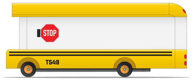Houten schoolbus, Candycar, duurzaam hout