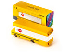 Houten schoolbus, Candycar, detailfoto