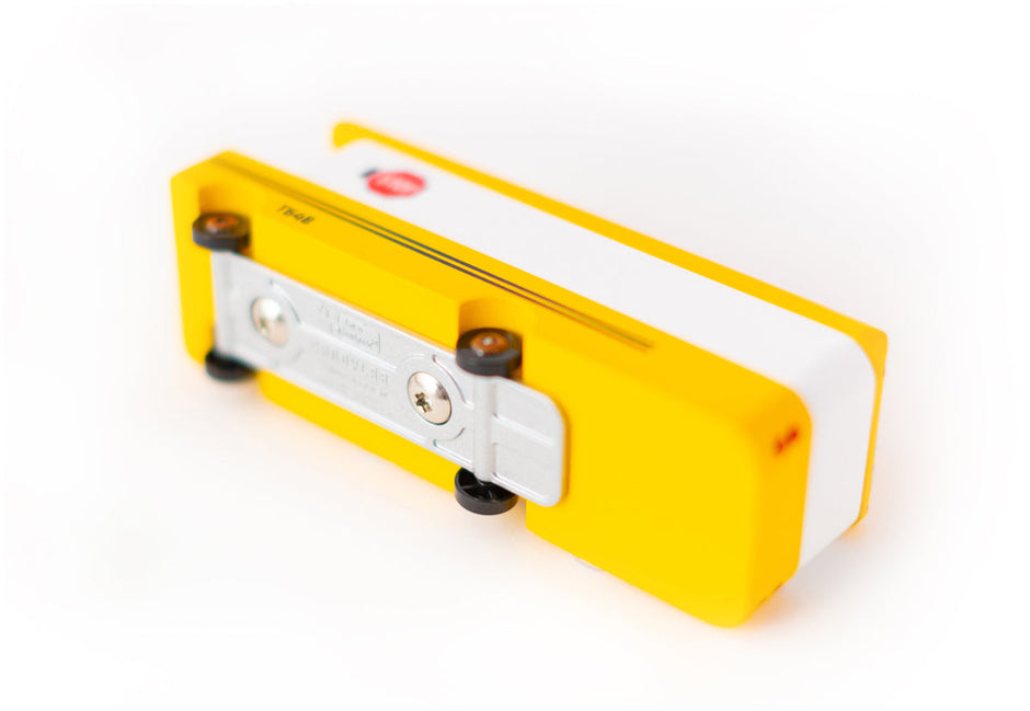 Houten schoolbus, Candycar, detailfoto