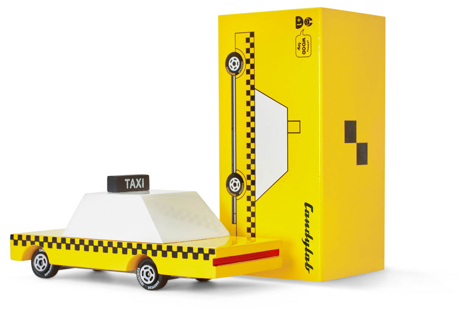 Houten taxi, Candycar, detailfoto