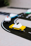 Houten taxi, Candycar, in gebruik