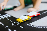 Houten taxi, Candycar, in gebruik