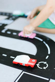 Houten raceauto, Candycar, in gebruik