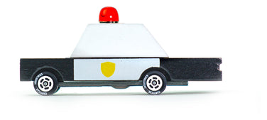 Houten politieauto, Candycar, compact ontwerp