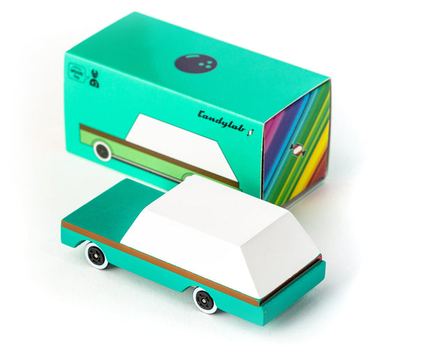 Houten speelgoedwagen, Candycar, detailfoto