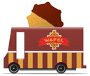 Houten speelgoedbusje met wafel-thema, Candycar, kleurrijk ontwerp