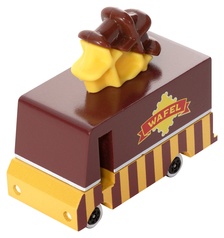 Houten speelgoedbusje met wafel-thema, Candycar, detailfoto