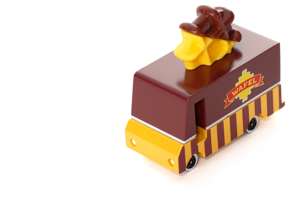 Houten speelgoedbusje met wafel-thema, Candycar, detailfoto
