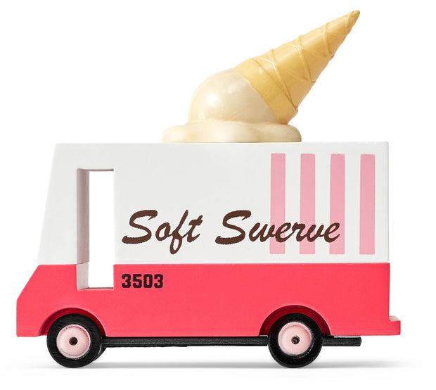Houten ijscowagen, Candycar, kleurrijk ontwerp