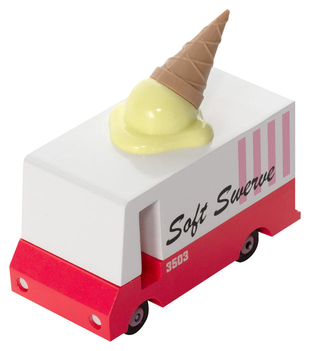 Houten ijscowagen, Candycar, detailfoto