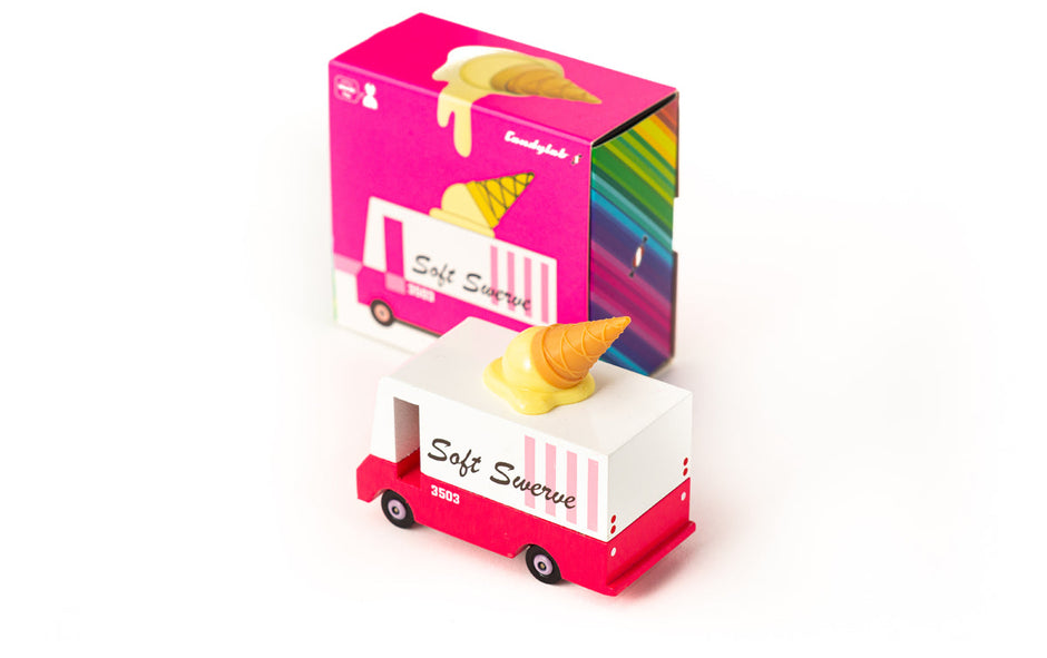 Houten ijscowagen, Candycar, detailfoto
