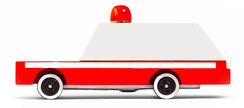 Houten speelgoedambulance, Candycar, compact ontwerp