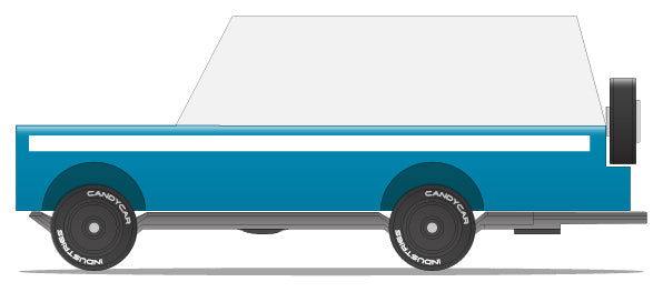Houten pick-up, Candycar, blauw klassiek ontwerp