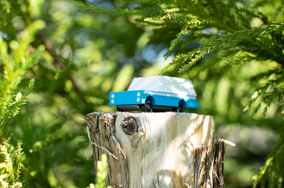 Houten pick-up, Candycar, in gebruik