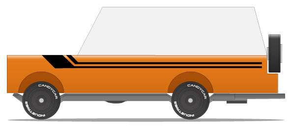 Houten pick-up, Candycar, oranje ontwerp