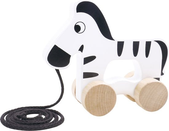 Houten trekfiguur, zebra, Tooky Toy
