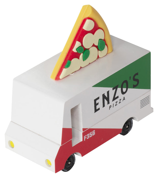 Houten pizzawagen, Candycar, detailfoto