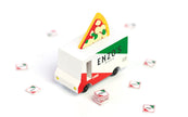 Houten pizzawagen, Candycar, in gebruik