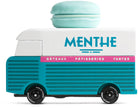 Houten speelgoedbusje, Candycar, blauw macaron-ontwerp