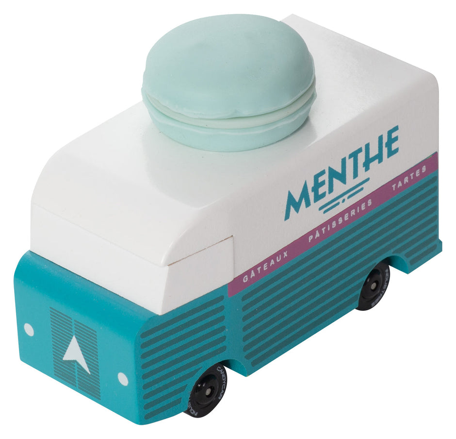 Houten speelgoedbusje, Candycar, detailfoto
