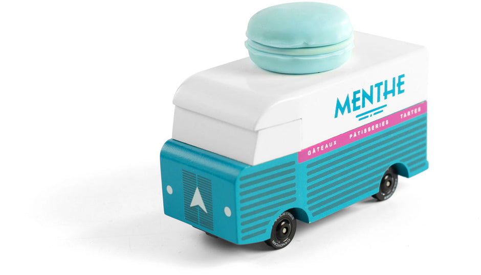 Houten speelgoedbusje, Candycar, detailfoto