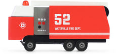 Houten brandweerwagen, Candycar, rood ontwerp