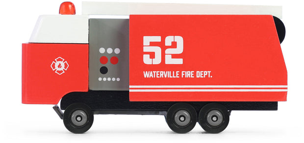 Houten brandweerwagen, Candycar, rood ontwerp