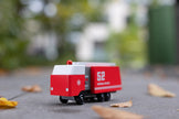 Houten brandweerwagen, Candycar, in gebruik