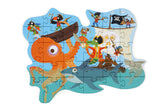 Contourpuzzel met piratenthema, Scratch, detailfoto