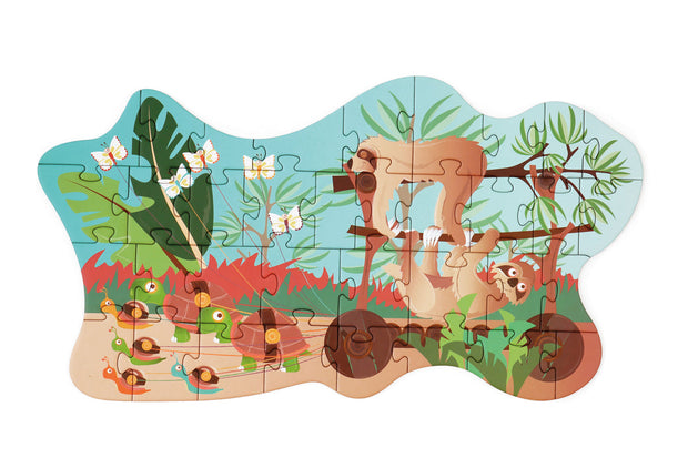 Contourpuzzel met luiaardthema, Scratch, detailfoto