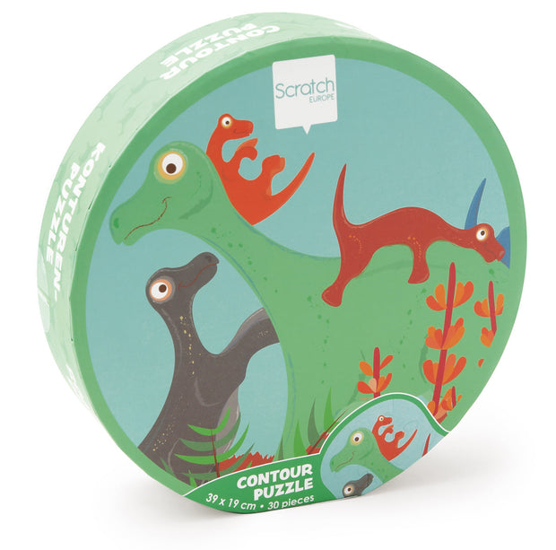 Contourpuzzel in dinosaurusvorm, Scratch, verpakking