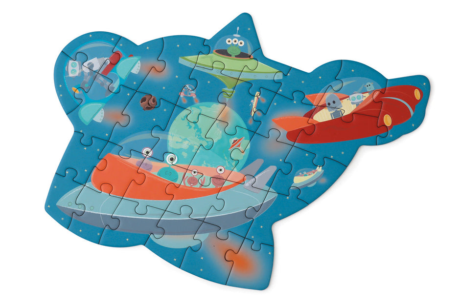 Contourpuzzel met ruimtethema, Scratch, detailfoto