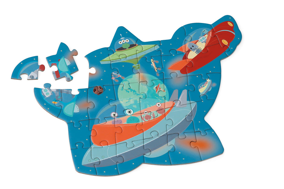 Contourpuzzel met ruimtethema, Scratch, detailfoto