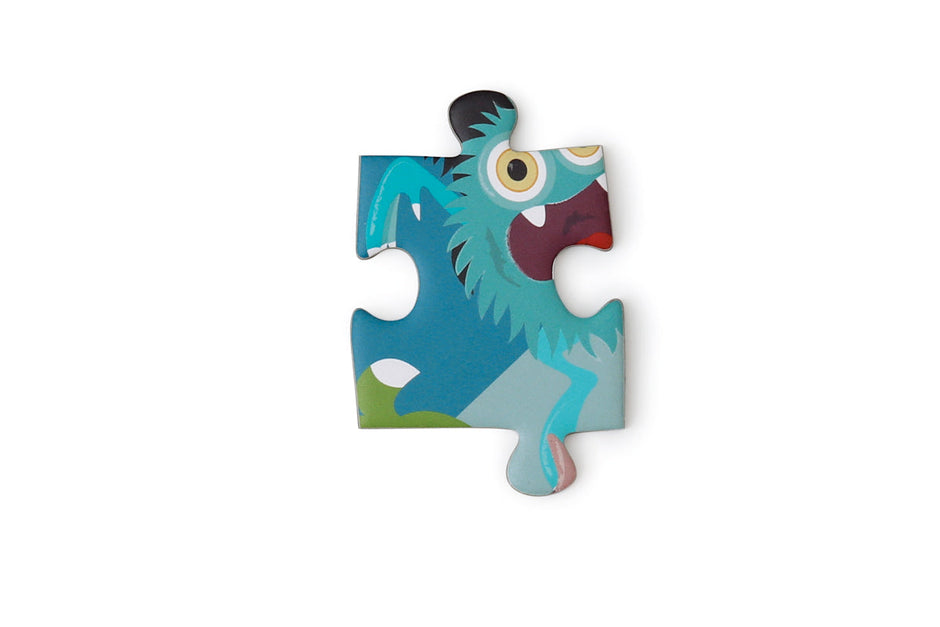 Contourpuzzel met monsterthema, Scratch, detailfoto