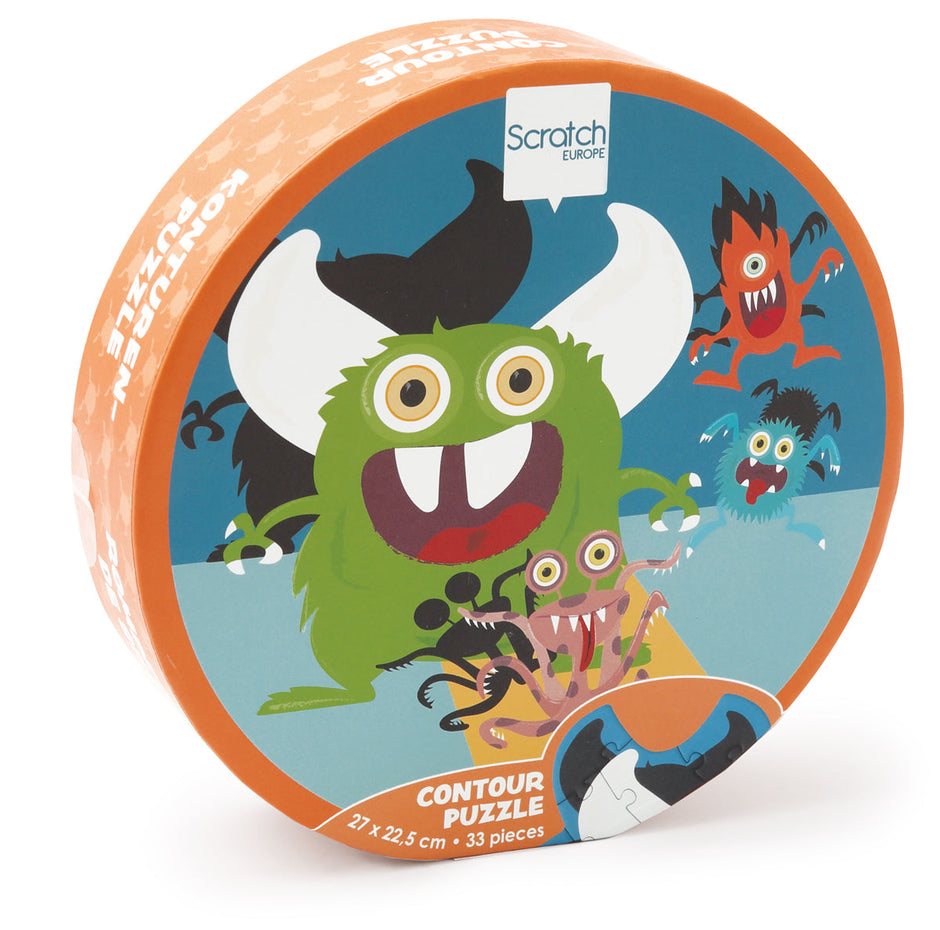 Contourpuzzel met monsterthema, Scratch, verpakking