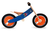 Houten loopfiets, Scratch, detailfoto