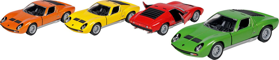 Metalen speelgoedauto Lamborghini Miura P400 SV 1971, schaal 1:34