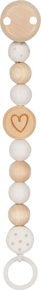 Houten fopspeenketting met hartjes, Goki