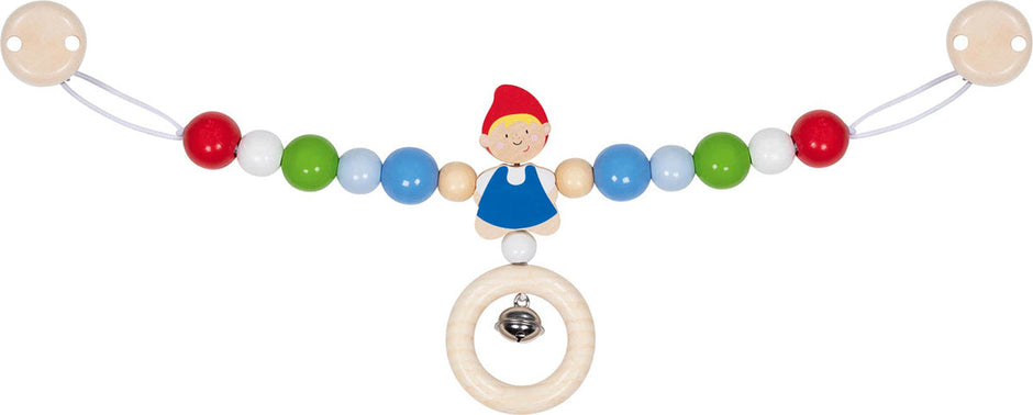 Houten kinderwagenspanner met jongensfiguren, Goki