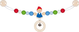Houten kinderwagenspanner met jongensfiguren, Goki