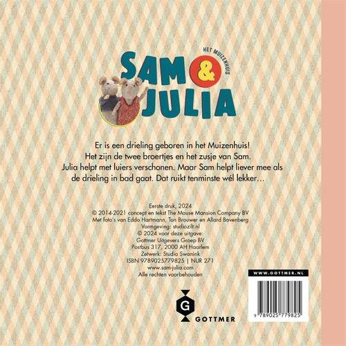 Boek Een drieling, Sam & Julia, achterkant